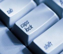 the caps lock key