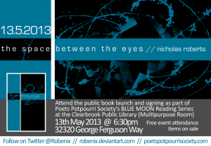 Book Launch - The Spaces Between the Eyes by Nicholas Roberts