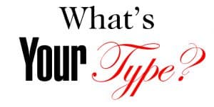 "What's your type" in various fonts