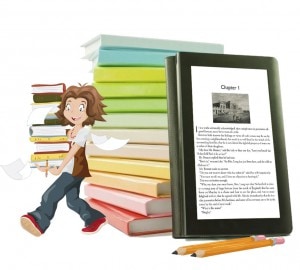 ebook publishing girl with an eReader