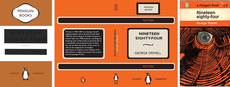 Penguin book cover designs for George Orwell's 1984