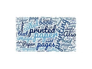 word cloud for a glossary of printing and publishing terms